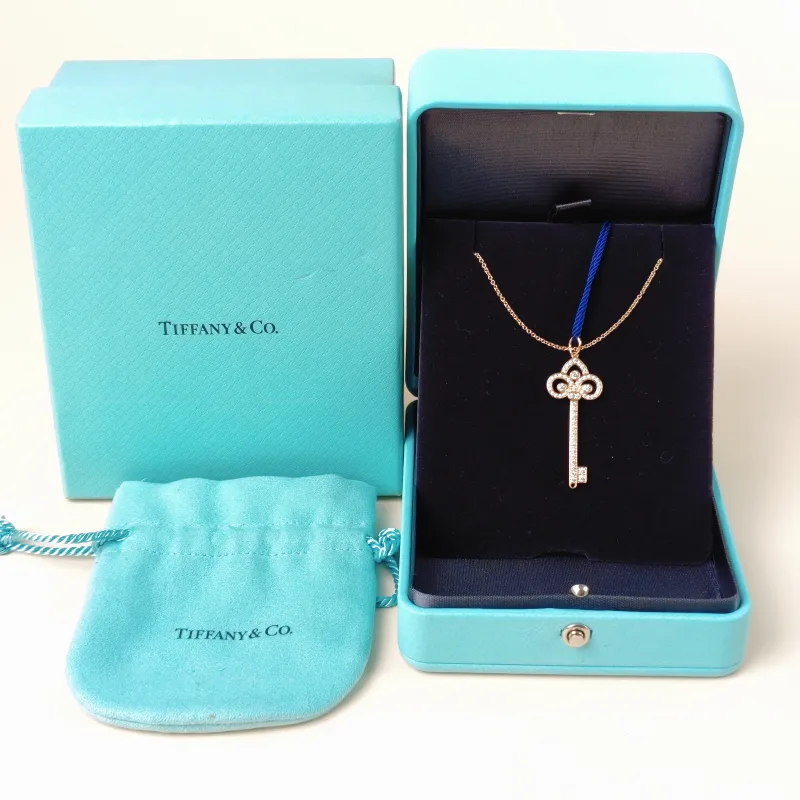 Tiffany&Co. Necklace Keys Collection Pavé Diamond Necklace Pendant Rose Gold Diamond18KR ose Gold One Size45cm — cover view 11 of 13