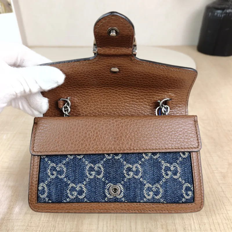 GUCCI Crossbody Bag Dionysus Blue Mini 16.5 × 4.5 × 10 cm — detail view 2 of 12