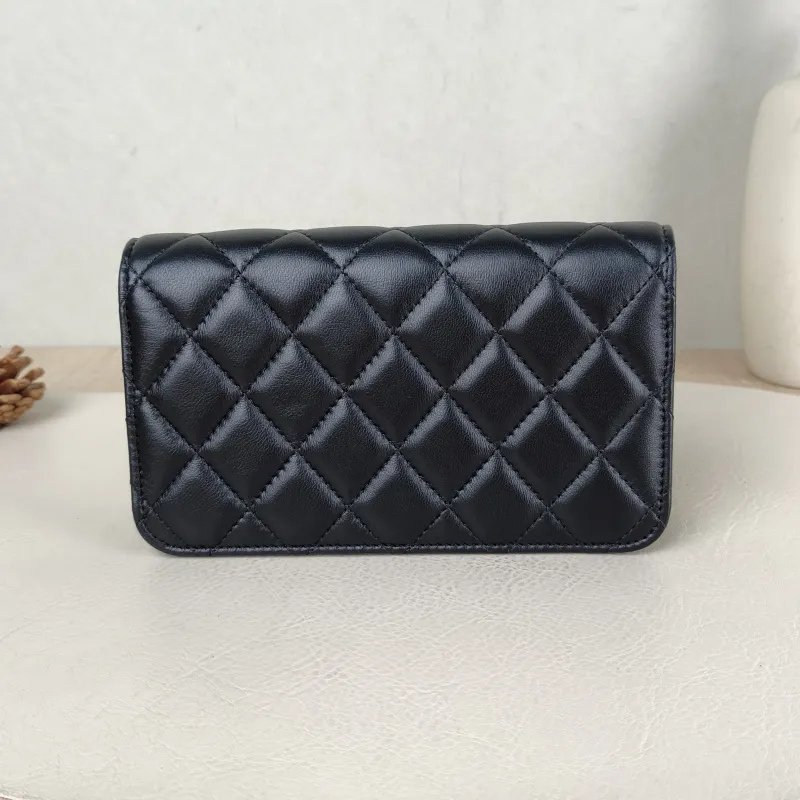 Chanel Crossbody Bag woc Black with Gold-Tone Hardware Lambskin Mini 17 × 5 × 9.5 cm — cover view 2 of 6