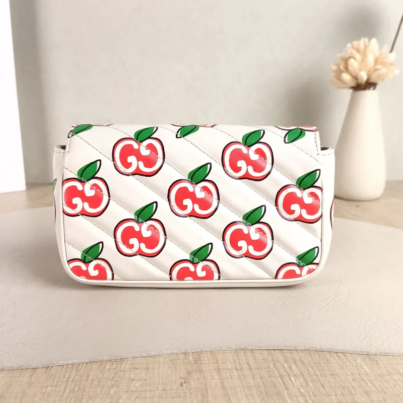 GUCCI Crossbody Bag GG Marmont Mini Marmont Mini White Calfskin Mini 16.5 × 4.5 × 9.5 cm — cover view 3 of 5
