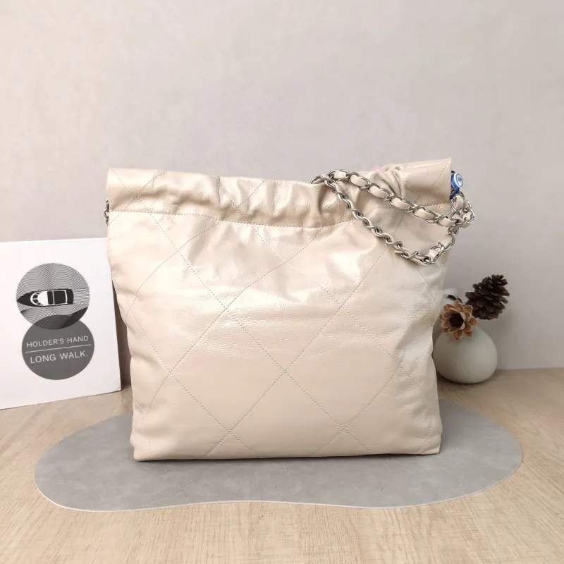 Chanel Shoulder Bag 22Bag Beige Calfskin Small 35 × 7 × 37 cm — cover view 5 of 5