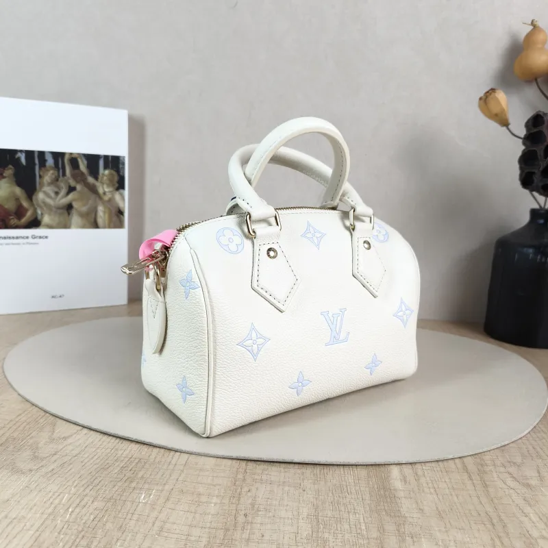 Louis Vuitton Crossbody Bag Speedy20 White · Blue Calfskin One Size 20.5 × 12 × 13.5 cm — cover view 2 of 6