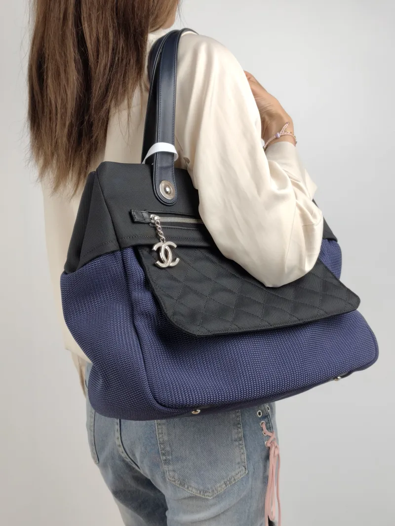 Chanel Top Handle Bag Top Handle Bag Blue Black One Size 34 × 16 × 31 cm 17 — on-model view 1 of 2