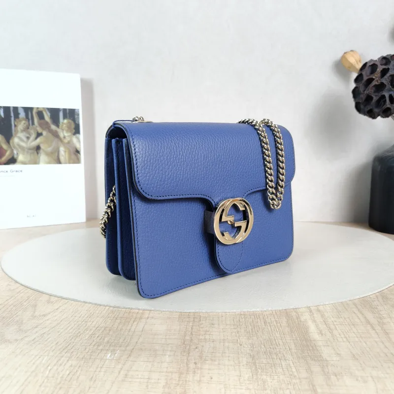 GUCCI Crossbody Bag g Collection Blue Calfskin Small20 × 9 × 16 cm — cover view 4 of 6