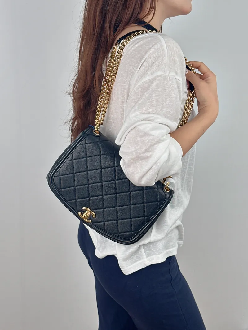 Chanel Crossbody Bag Crossbody Bag Black Calfskin One Size 24 × 6 × 18 cm 28 — on-model view 1 of 2