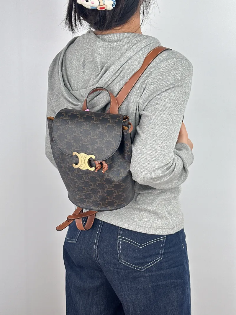 CELINE Backpack BONNIE Backpack Monogram PVC One Size 18 × 13 × 25 cm — on-model view 1 of 2