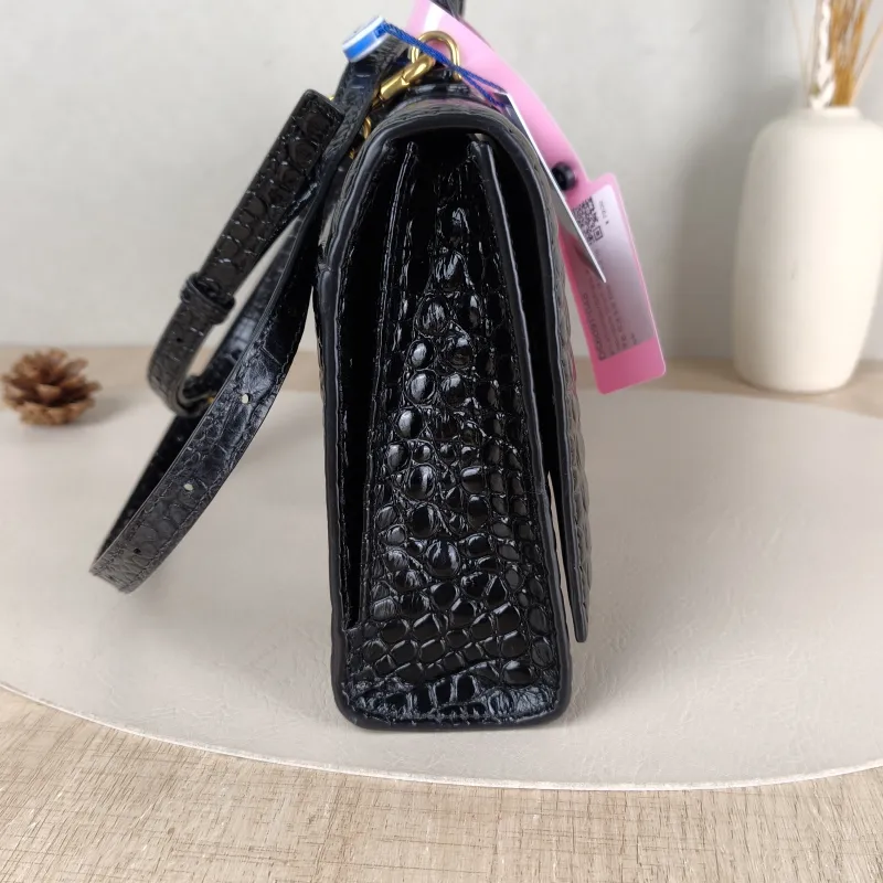 BALENCIAGA Shoulder Bag Hourglass Strech Hourglass Bag Black Calfskin One Size 35 × 6.5 × 16 cm — detail view 10 of 11