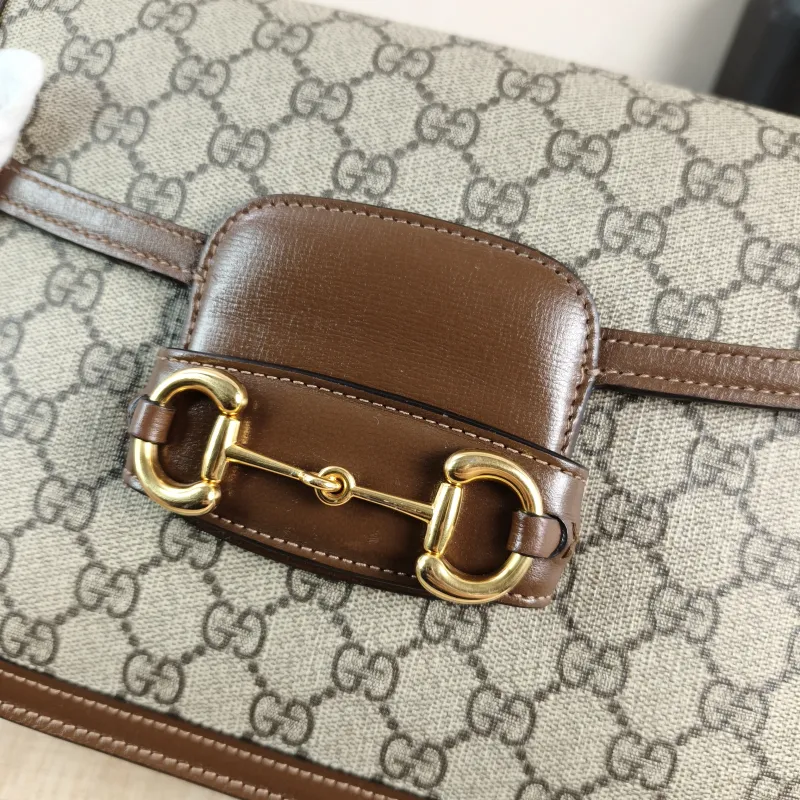 GUCCI Shoulder Bag Horsebit 1955 Horsebit Medium Monogram PVC Medium 25 × 8 × 18 cm — detail view 3 of 14