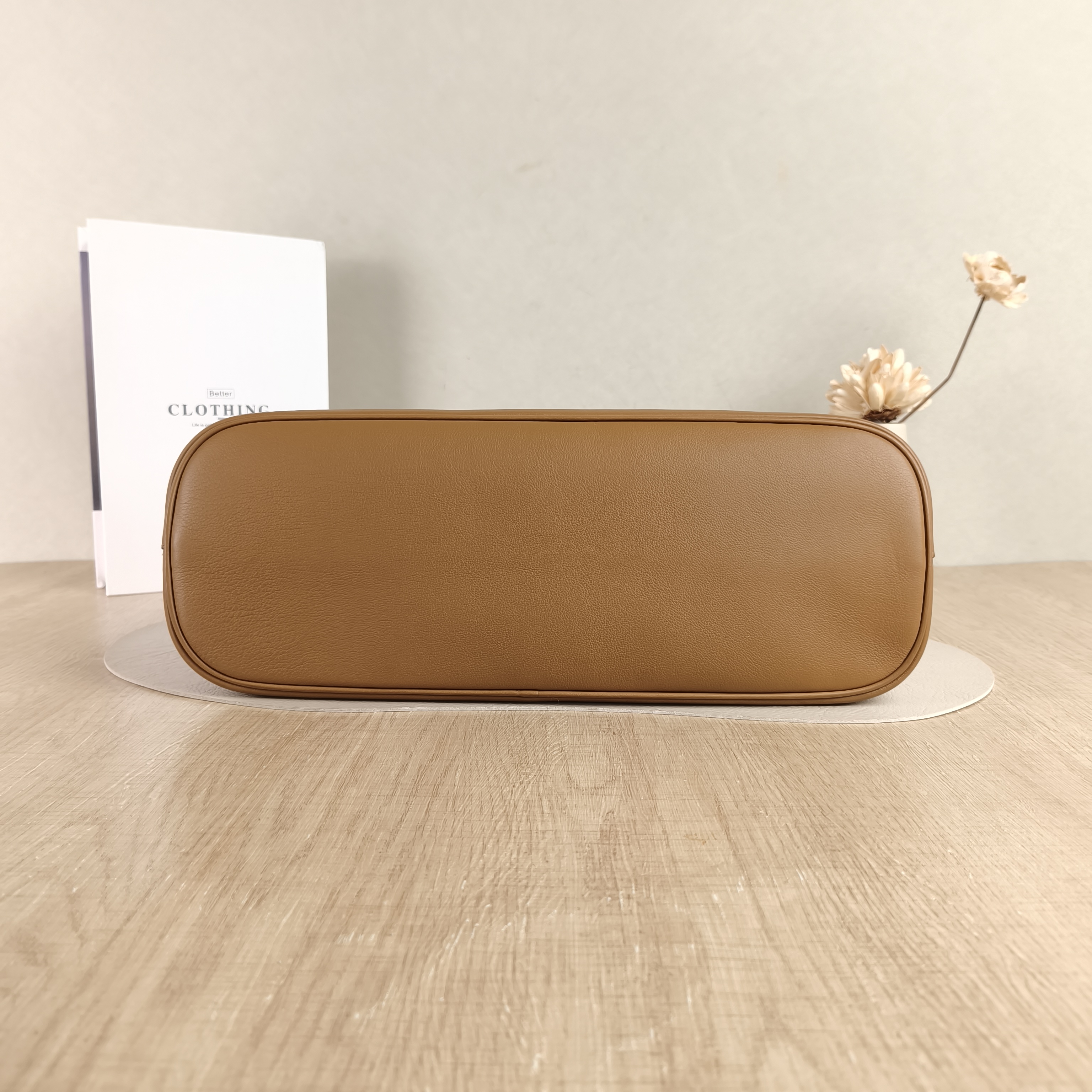 PRADA Shoulder Bag Buckle Tote Bag Caramel Calfskin Medium35 × 14 × 25 cm — cover view 5 of 5