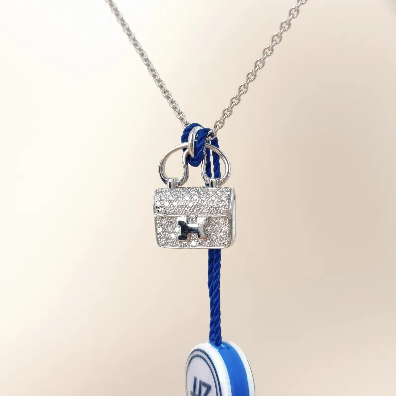 Hermès Necklace Amulettes Constance Pavé Diamond Necklace White Gold 18KW hite Gold Diamond One Size 40cm — cover view 5 of 11