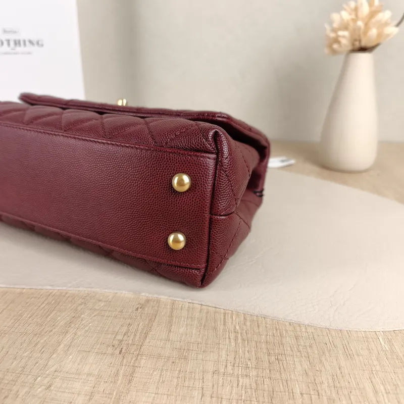 Chanel Crossbody Bag Coco Handle​Burgundy Calfskin Small24 × 10 × 14 cm — detail view 5 of 11