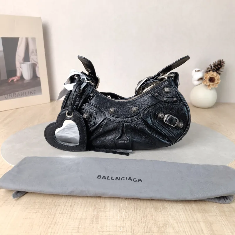 BALENCIAGA Crossbody Bag LE CAGOLE Black Lambskin XS 26 × 7 × 16 cm — cover view 4 of 6