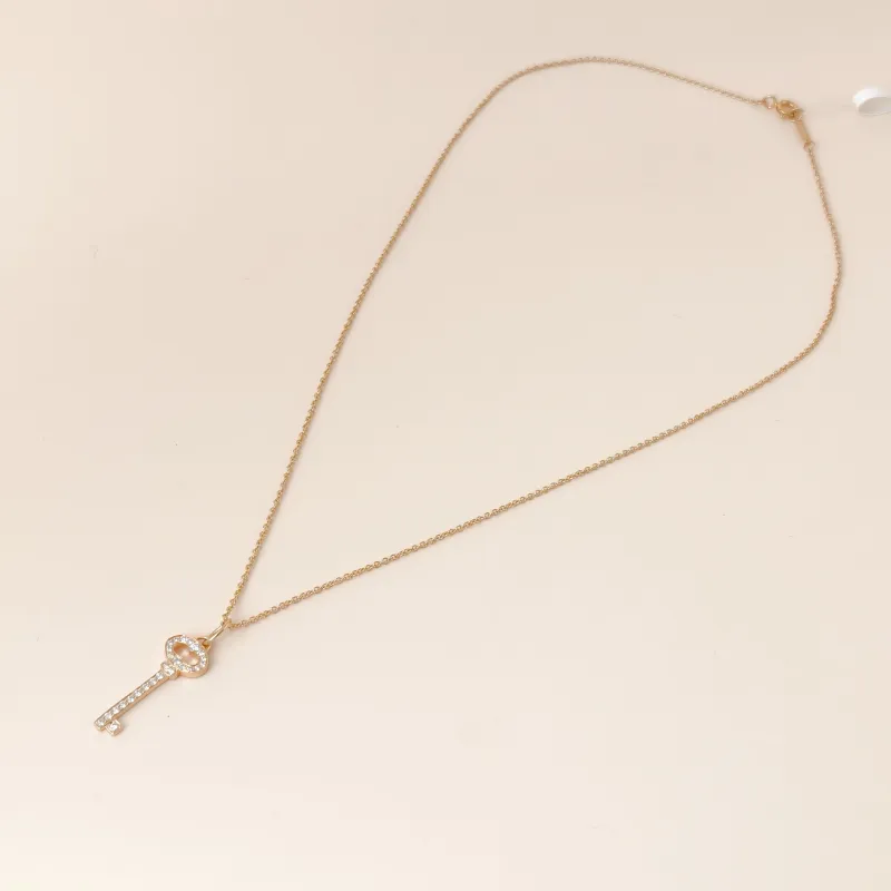 Tiffany&Co. Necklace Keys Collection Pavé Diamond Necklace Rose Gold Diamond18KR ose Gold One Size 40cm — cover view 8 of 11