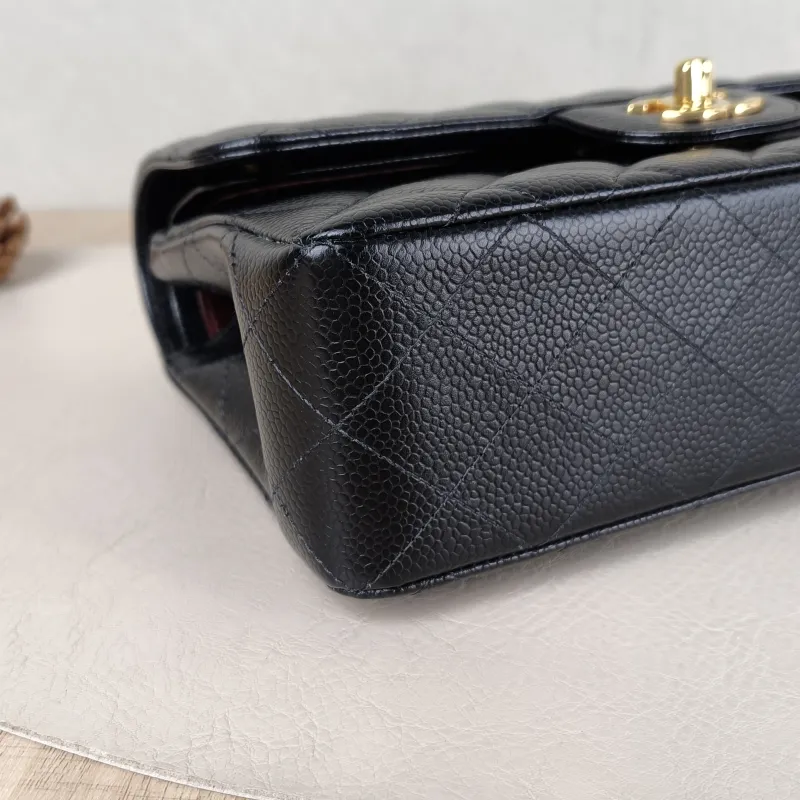 Chanel Crossbody Bag Classic Flap CF Black Grained Calfskin Small 23 × 6 × 14.5 cm — detail view 11 of 11