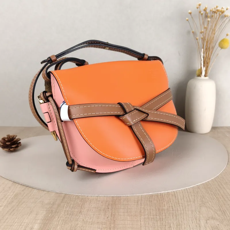 LOEWE Crossbody Bag Gate Colorblock Calfskin Medium 25 × 11.5 × 19 cm — cover view 2 of 5