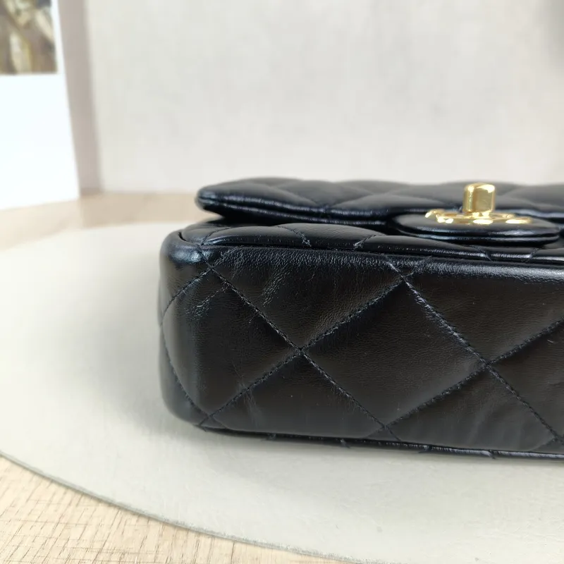 Chanel Crossbody Bag 24b Black Lambskin Mini 19 × 8.5 × 14 cm — detail view 2 of 13