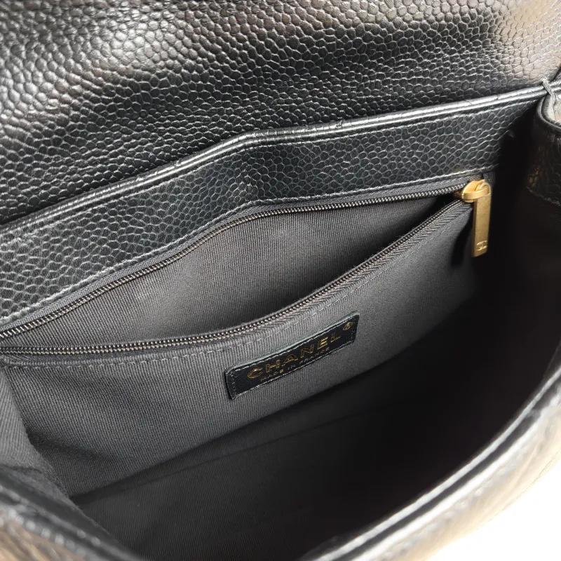 Chanel Backpack Backpack Black Grained Calfskin 24 × 6 × 17 cm — detail view 6 of 12