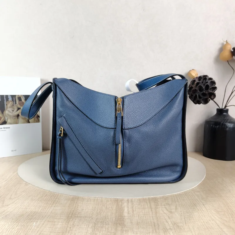 LOEWE Crossbody Bag Hammock Navy Calfskin Medium 29 × 14 × 32 cm