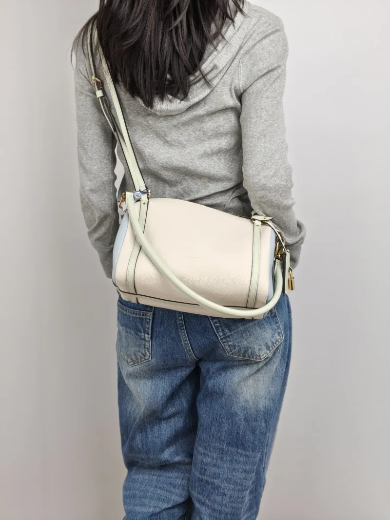 Louis Vuitton Shoulder Bag EXPRESS Shoulder Bag White · Blue Green Calfskin Small 26 × 13.5 × 17 cm — on-model view 2 of 3