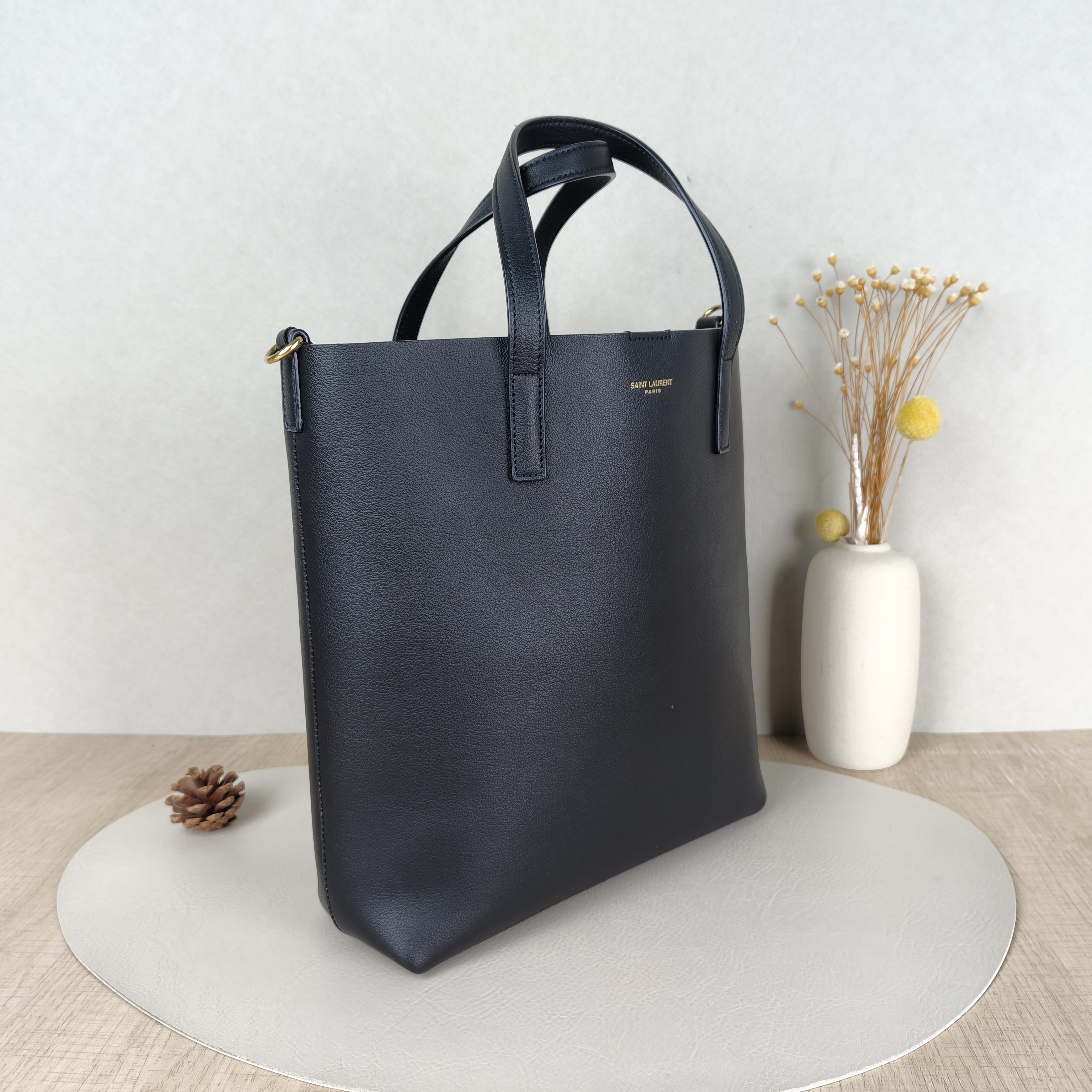 SAINT LAURENT Top Handle Bag SHOPPING Shopping Tote Edition Black Calfskinmini25 × 8 × 28 cm — cover view 2 of 5
