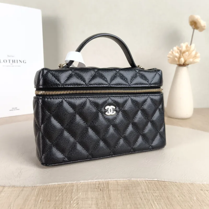 Chanel Crossbody Bag lp Box Bag Top Handle Crossbody Bag Black Grained Calfskin 19.5 × 5 × 12 cm — cover view 4 of 5