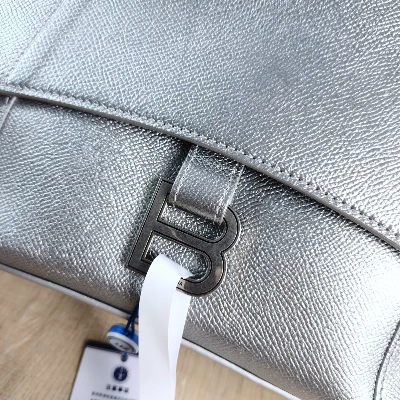 BALENCIAGA Shoulder Bag DOWNTOWN Silver Calfskin Small 30 × 10 × 17.5 cm — detail view 10 of 11