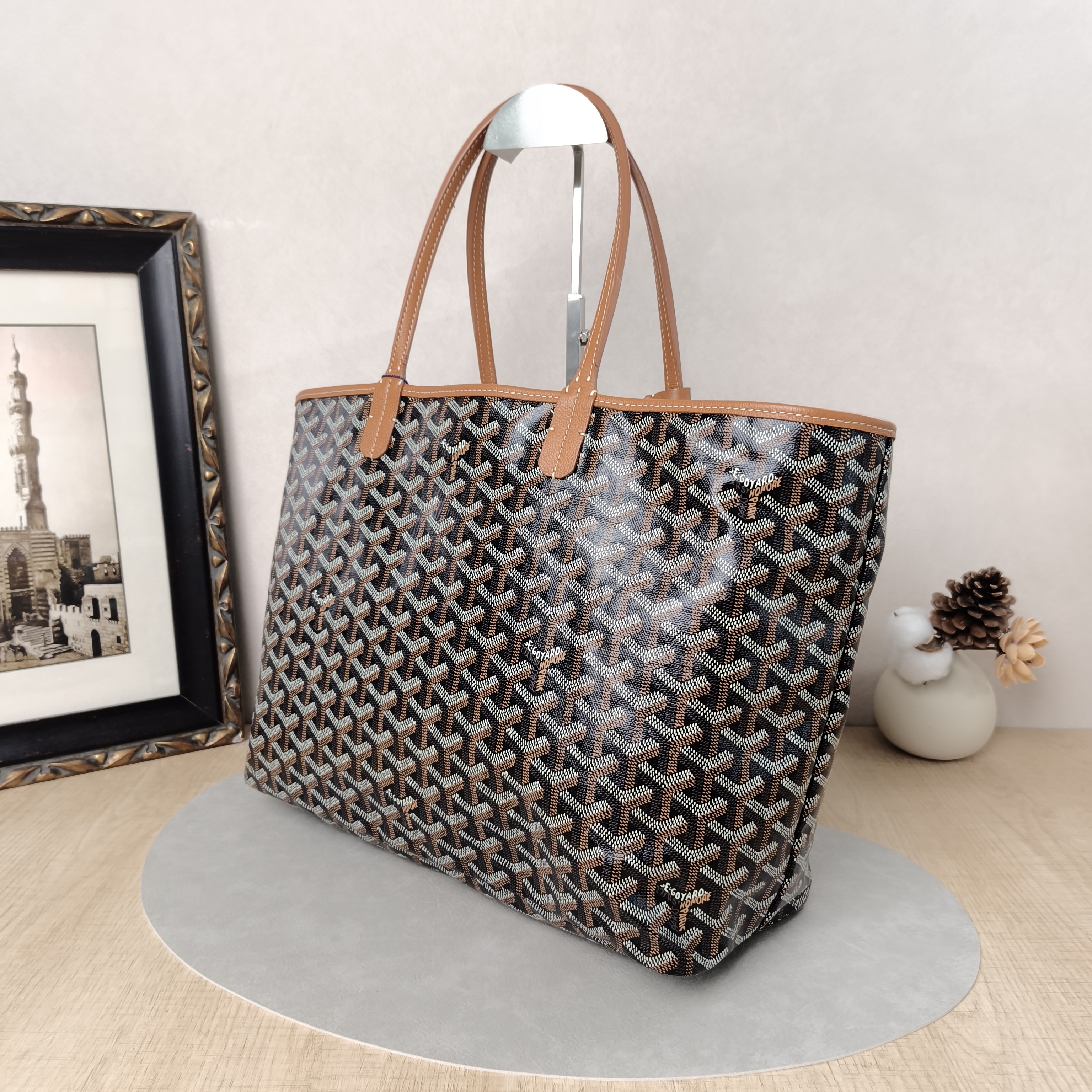 GOYARD Shoulder Bag SAINT LOUIS Shopping Tote Brown ine Canvas Small34 × 15 × 28 cm — cover view 2 of 5