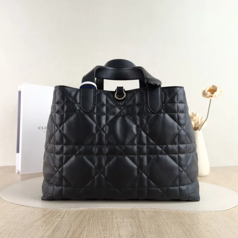 DIOR Top Handle Bag TOUJOURS Black Calfskin Medium 28.5 × 17 × 21.5 cm — cover view 2 of 5