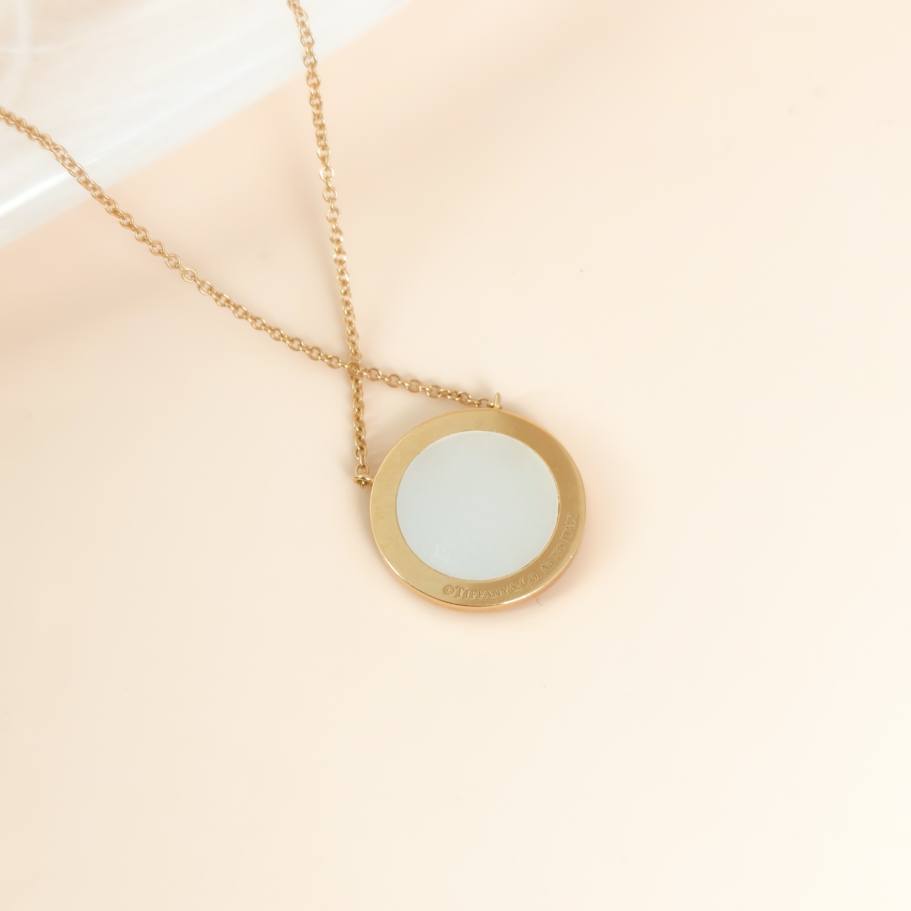 Tiffany&Co. Necklace TC ollection White Mother-of-Pearl18KY ellow Gold Diamond Large1.6*44.5 — cover view 2 of 8