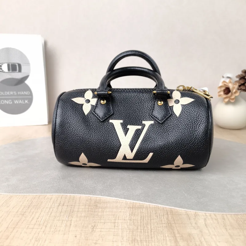Louis Vuitton Crossbody Bag Papillon Black · White Monogram Empreinte Embossed Calfskin BB 20 × 10 × 10 cm — cover view 4 of 5