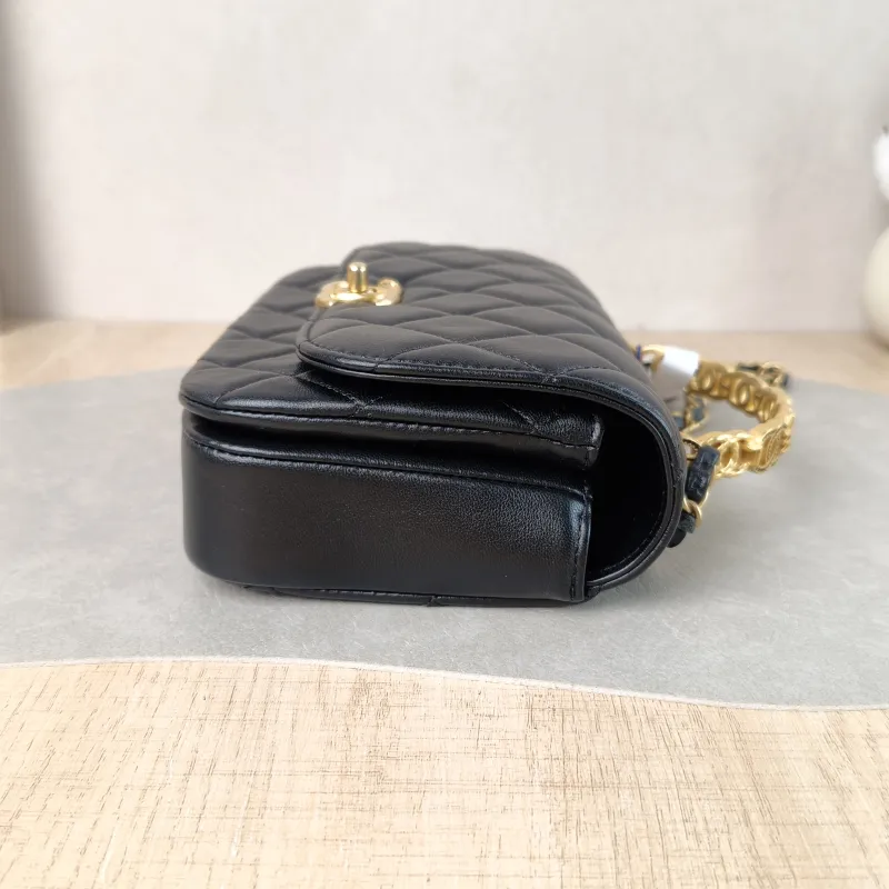 Chanel Crossbody Bag 24s Black Lambskin One Size 18 × 6 × 13 cm — detail view 1 of 15