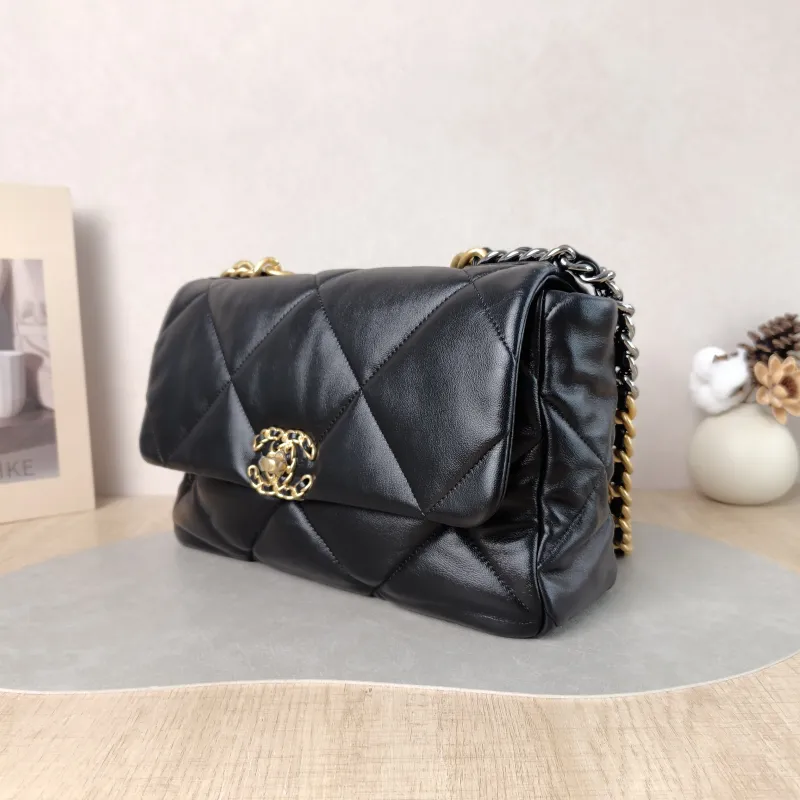 Chanel Crossbody Bag 19Bag Black SL ambskin Medium 30 × 10 × 20 cm — cover view 3 of 5