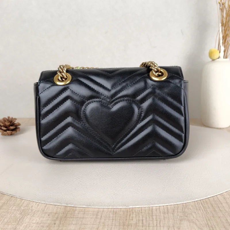 GUCCI Crossbody Bag GG Marmont Small Marmont 22Black CC alfskin Small22 × 6 × 13 cm — cover view 4 of 6