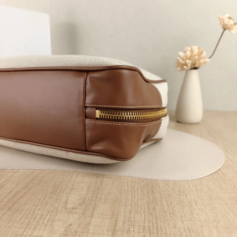 Miumiu Top Handle Bag Beau Brown Canvas · Calfskin Large34 × 10 × 20 cm — detail view 10 of 13