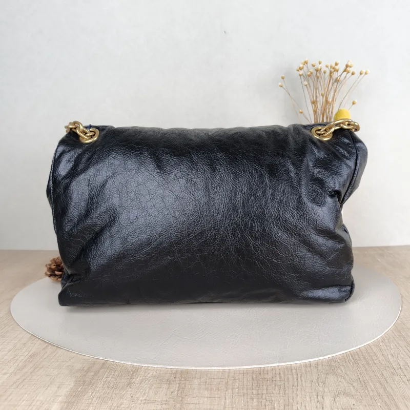 BALENCIAGA Shoulder Bag MONACO Chain Bag Black Calfskin Medium 34 × 15 × 24 cm — cover view 3 of 5
