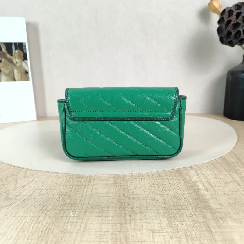 GUCCI Crossbody Bag GG Marmont Mini Marmont Mini Green Calfskinmini16.5 × 4.5 × 9.5 cm — cover view 4 of 6