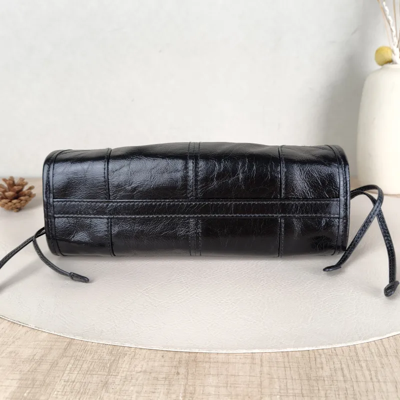 PRADA Shoulder Bag Bonnie Soft Lux Black Waxed Leathermini23.5 × 9 × 12 cm — cover view 3 of 5