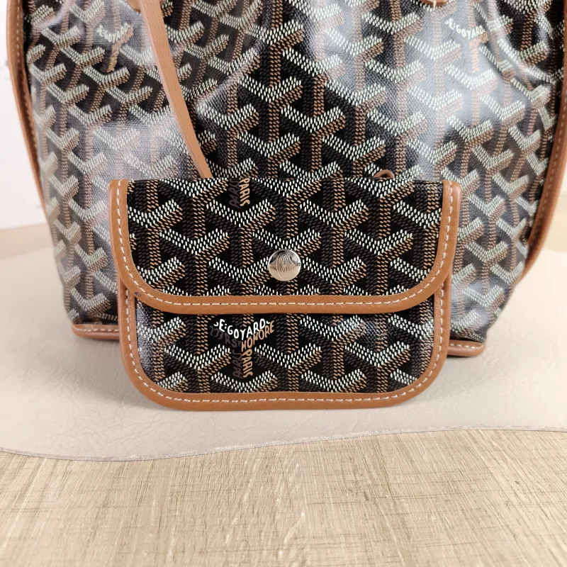 GOYARD Top Handle Bag ANJOU Shopping Tote Brown Calfskin Mini 19.5 × 9 × 19.5 cm — detail view 8 of 10