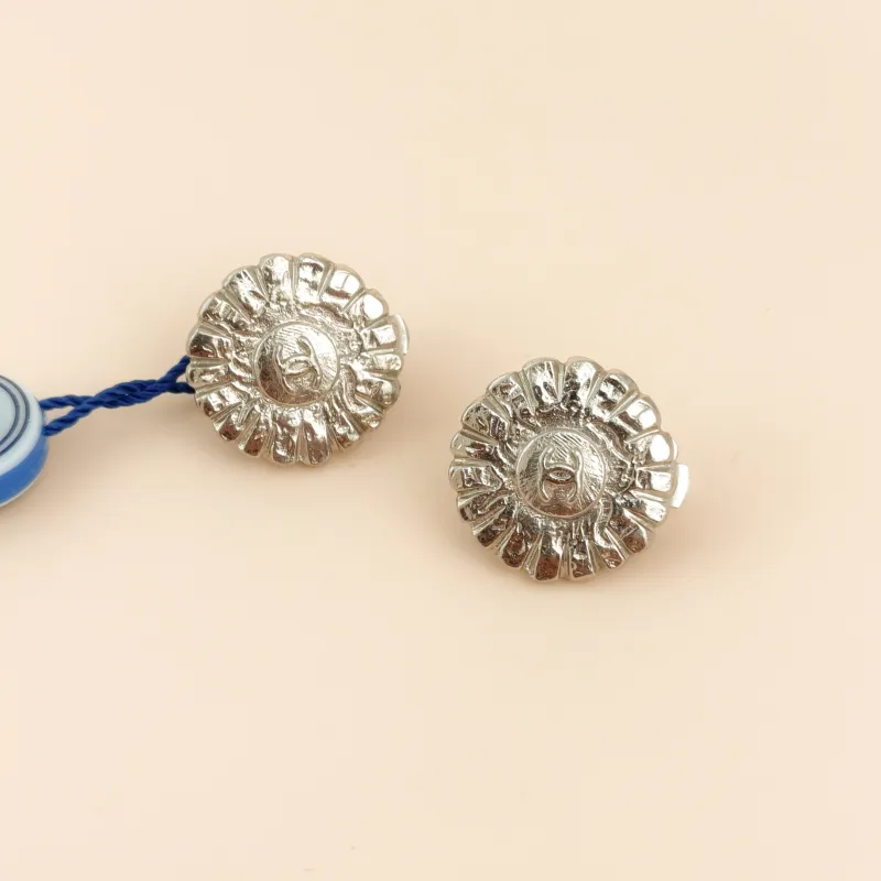 Chanel Earrings c Earrings Silver One Size