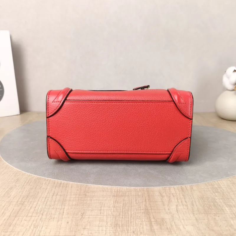 CELINE Crossbody Bag Luggage Nano Red Calfskin Small20 × 8.5 × 19 cm — cover view 4 of 6