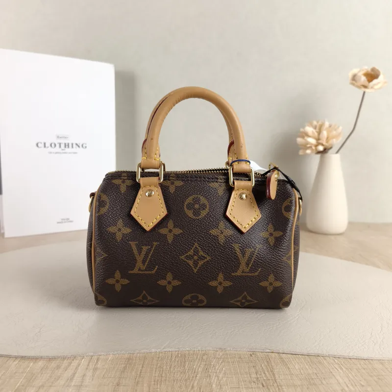 Louis Vuitton Crossbody Bag Speedy Nano Shoulder Strap PVC nano 16 × 7.5 × 10 cm