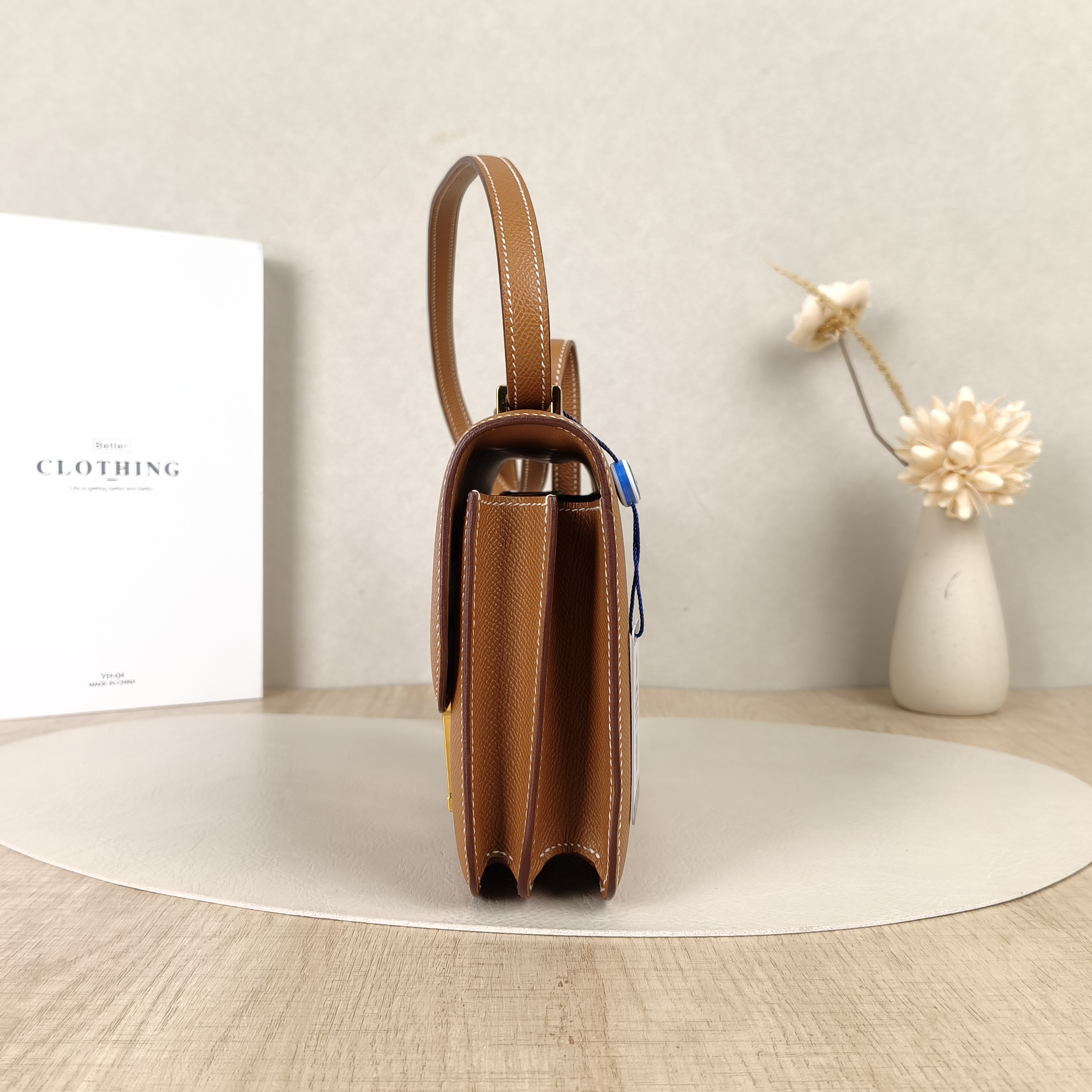 Hermès Crossbody Bag Constance 19 Gold-Tone Hardware37 Brown Epsom Embossed Calfskinmini18 × 4 × 15 cm — cover view 8 of 8