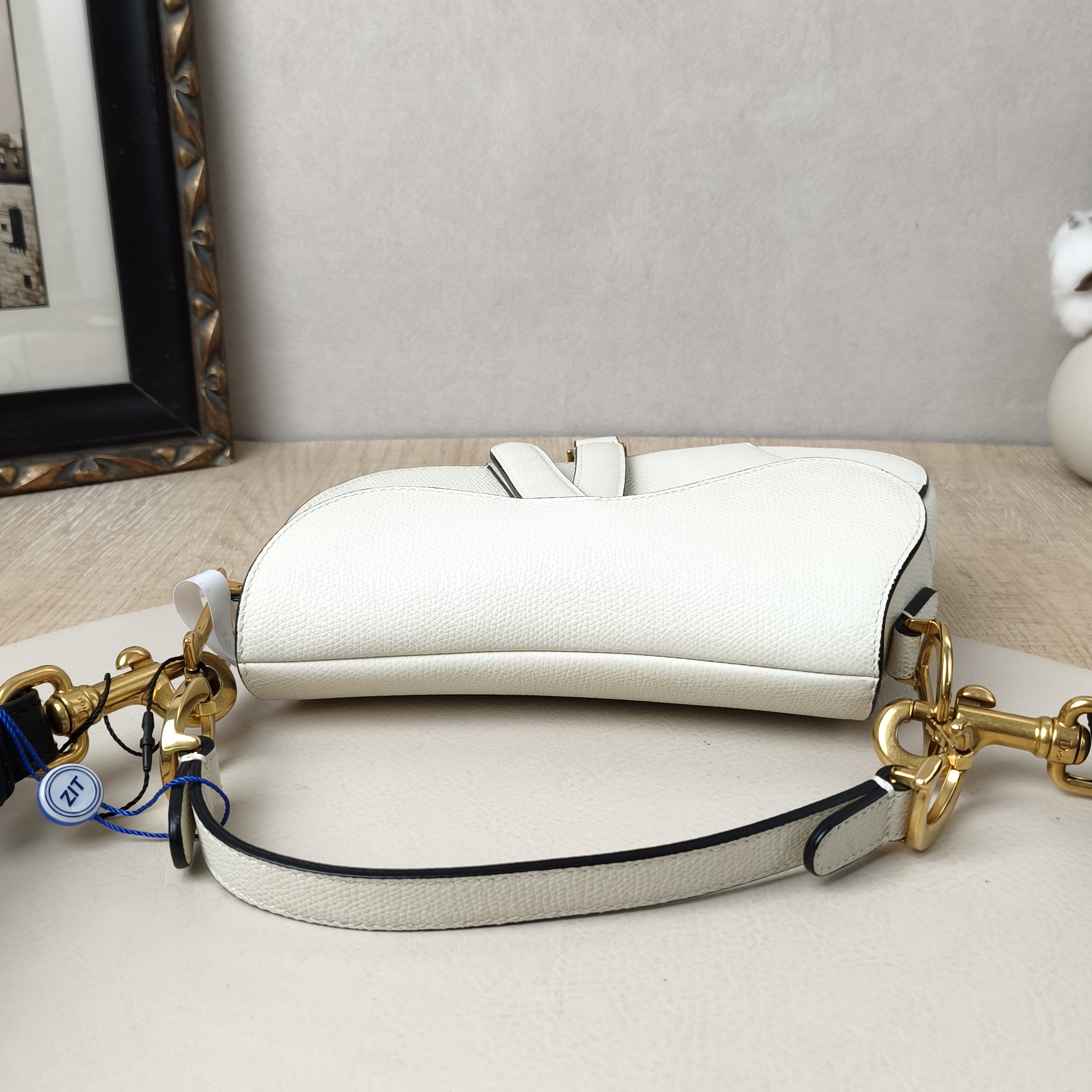 DIOR Top Handle Bag Saddle White Calfskinmini19 × 6 × 15 cm — cover view 7 of 10