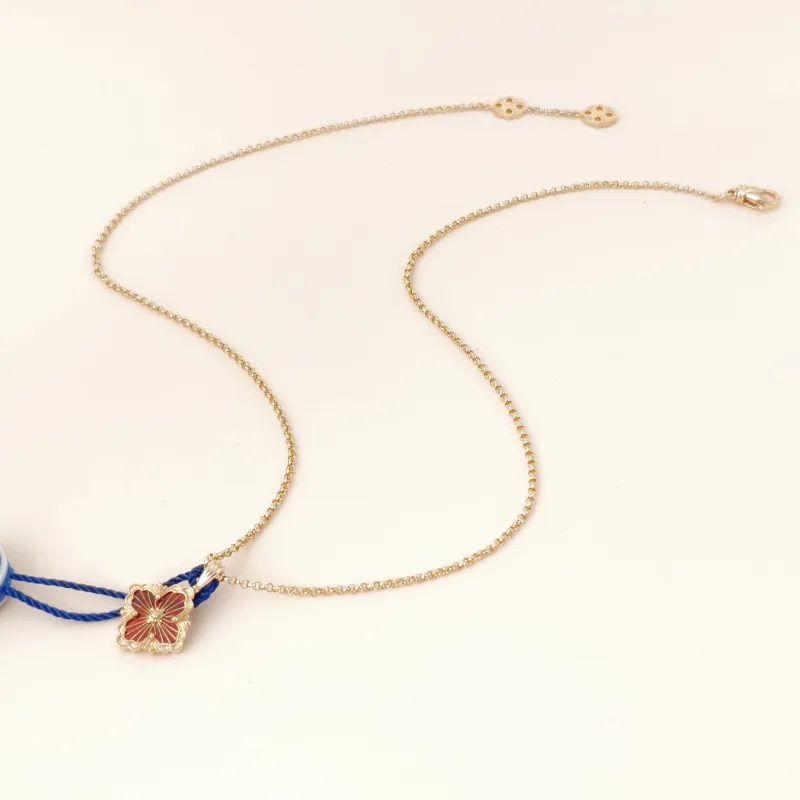 BUCCELLATI Necklace Opera Tulle Enamel Pendant Necklace Red 18KY ellow Gold Small 43cm — cover view 9 of 9