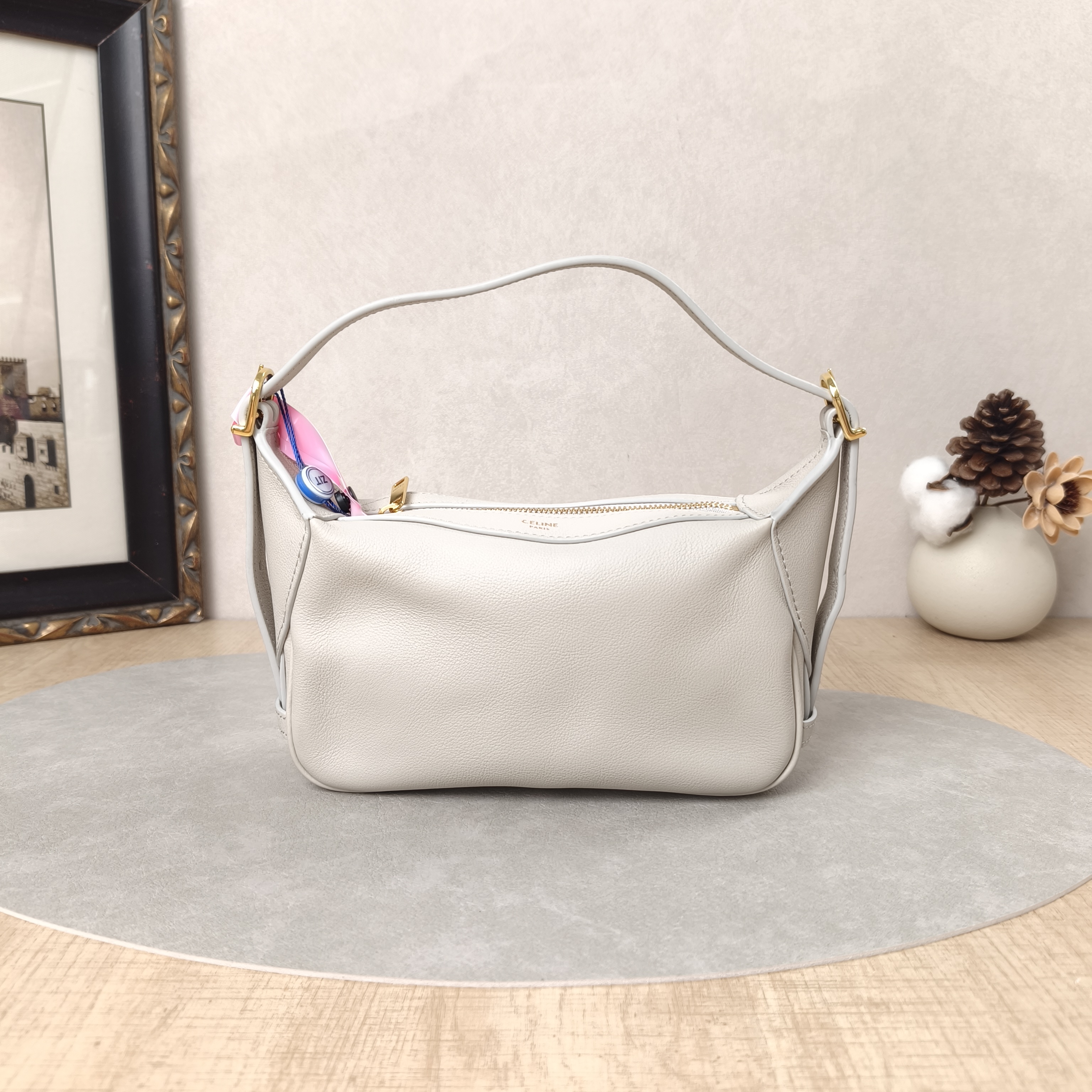 CELINE Shoulder Bag White Calfskin One Size19 × 5 × 13 cm