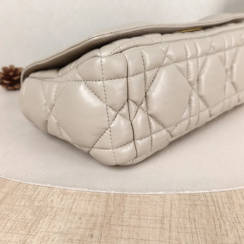DIOR Crossbody Bag Caro Chain Bag Beige Calfskin Medium 25.5 × 9 × 15.5 cm — detail view 14 of 15