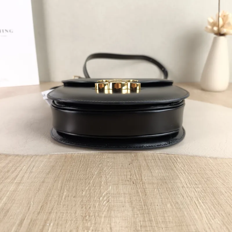 CELINE Crossbody Bag TEEN BESACE TRIOMPHE Black Calfskin Small 18.5 × 6 × 16 cm — cover view 2 of 6