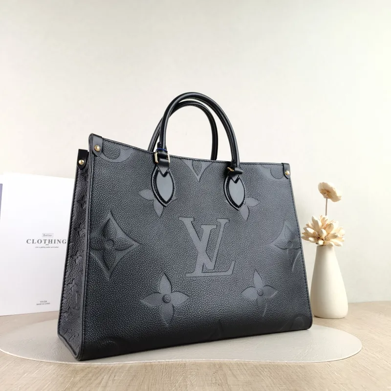 Louis Vuitton Shoulder Bag Onthego Medium Black Monogram Empreinte Embossed Calfskin Medium 35 × 14 × 27 cm — cover view 3 of 4