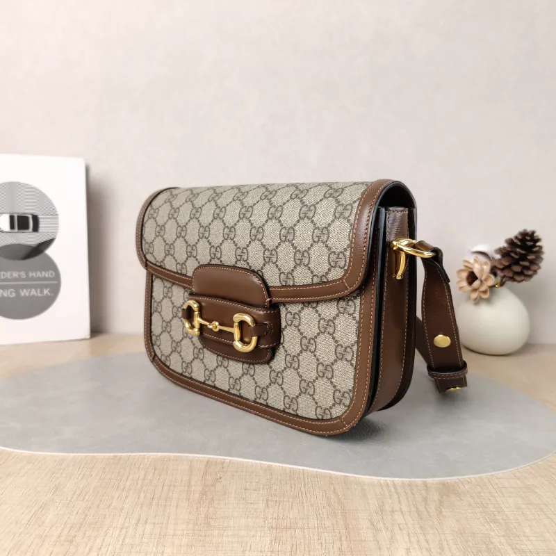 GUCCI Shoulder Bag Horsebit 1955 Horsebit Medium Monogram PVC Medium 25 × 8 × 18 cm — cover view 3 of 5