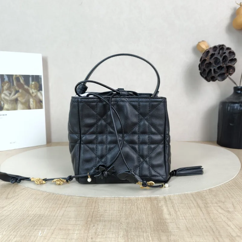 DIOR Shoulder Bag Nolita Black Calfskin One Size 14 × 14 × 14 cm